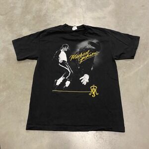 Michael Jackson Black Graphic T Shirt MJ King of Pop Concert Tour Size M